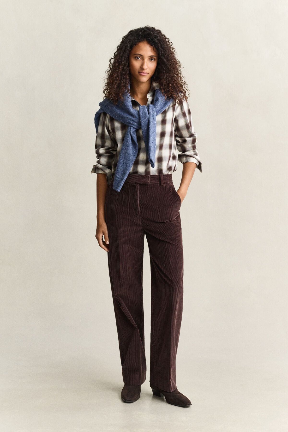 Tailored Corduroy Pants — DEEP BROWN
