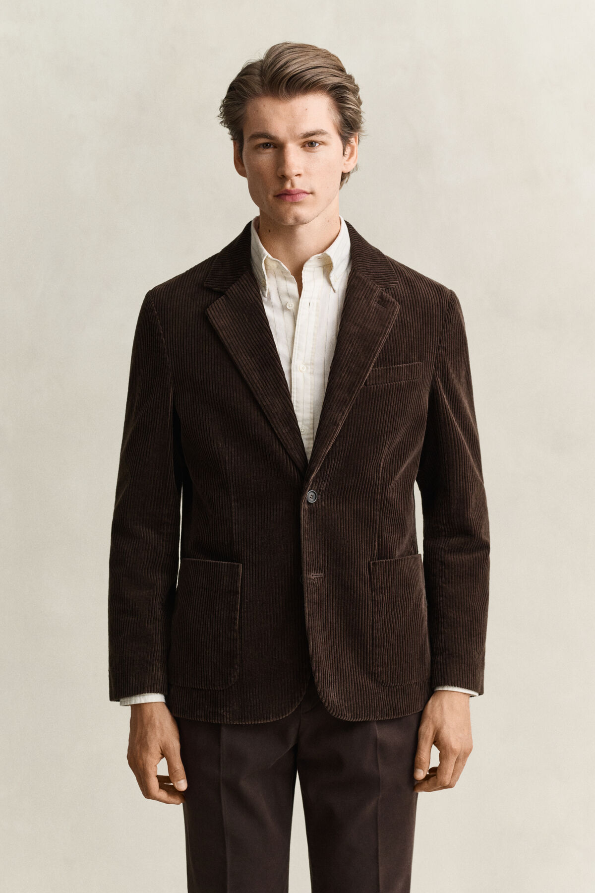 Corduroy Suit Jacket — BLACK BROWN