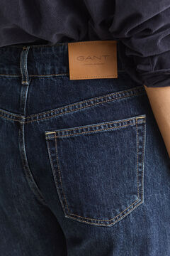 Relaxed Buttoned Jeans — DARK BLUE WORN IN 4