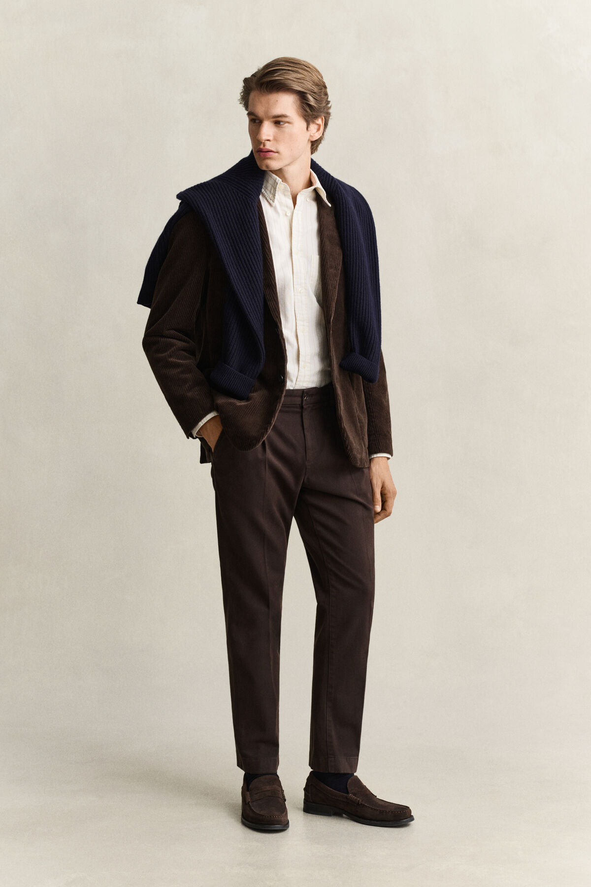 Corduroy Suit Jacket — BLACK BROWN