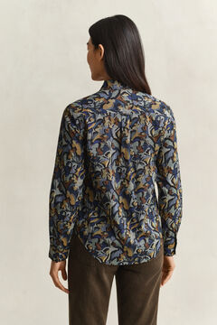 Printed Cotton Voile Shirt — EVENING BLUE 2