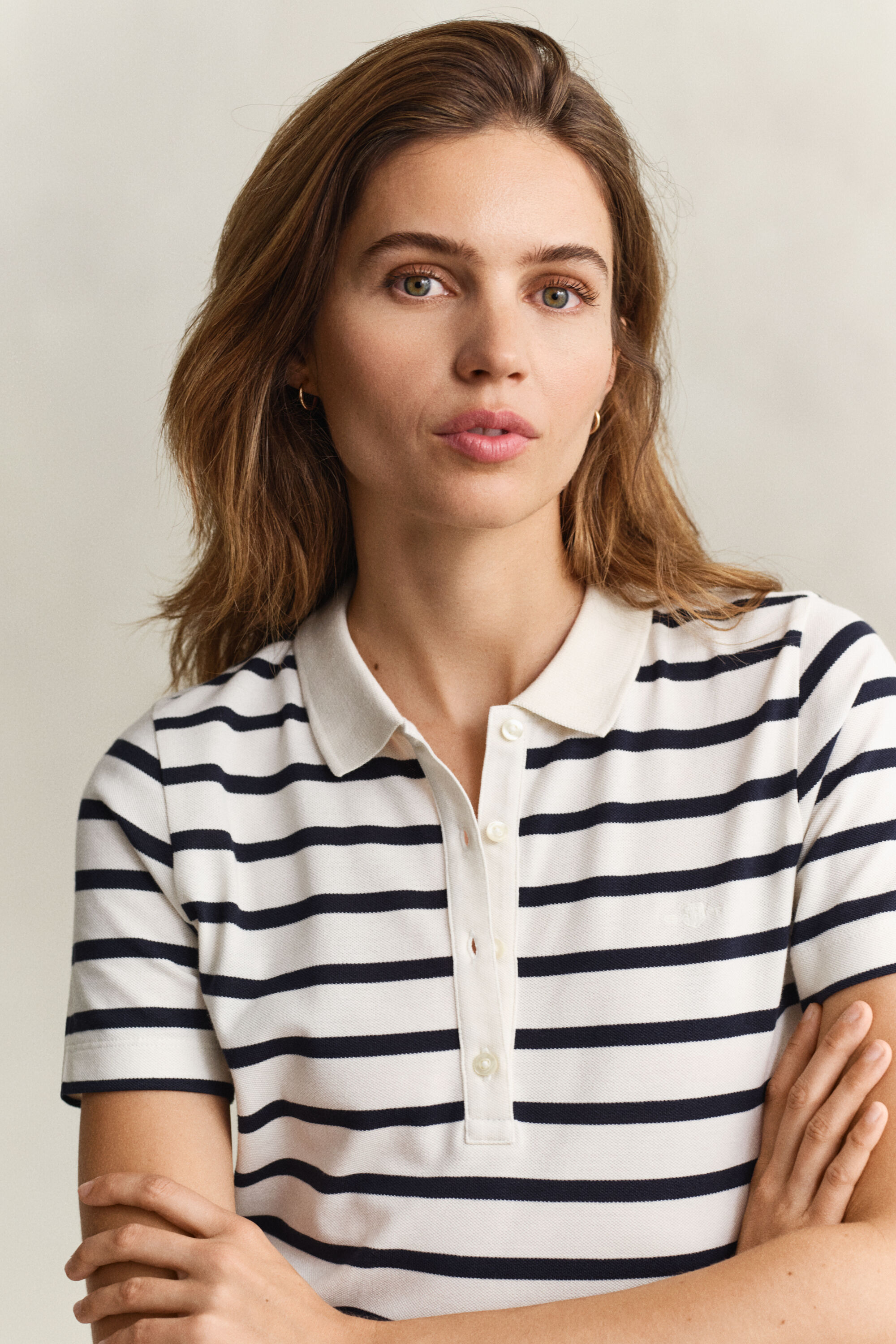 Striped Piqué Polo Dress