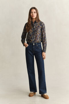 Printed Cotton Silk Shirt — EVENING BLUE 7