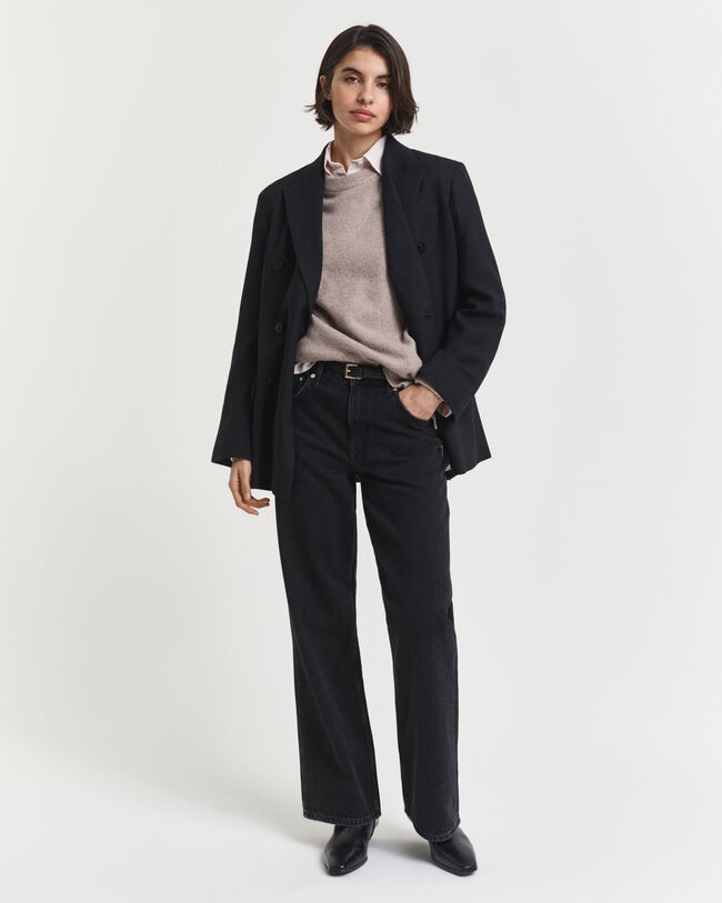 Soft Wool Cashmere Blend Crew Neck Sweater