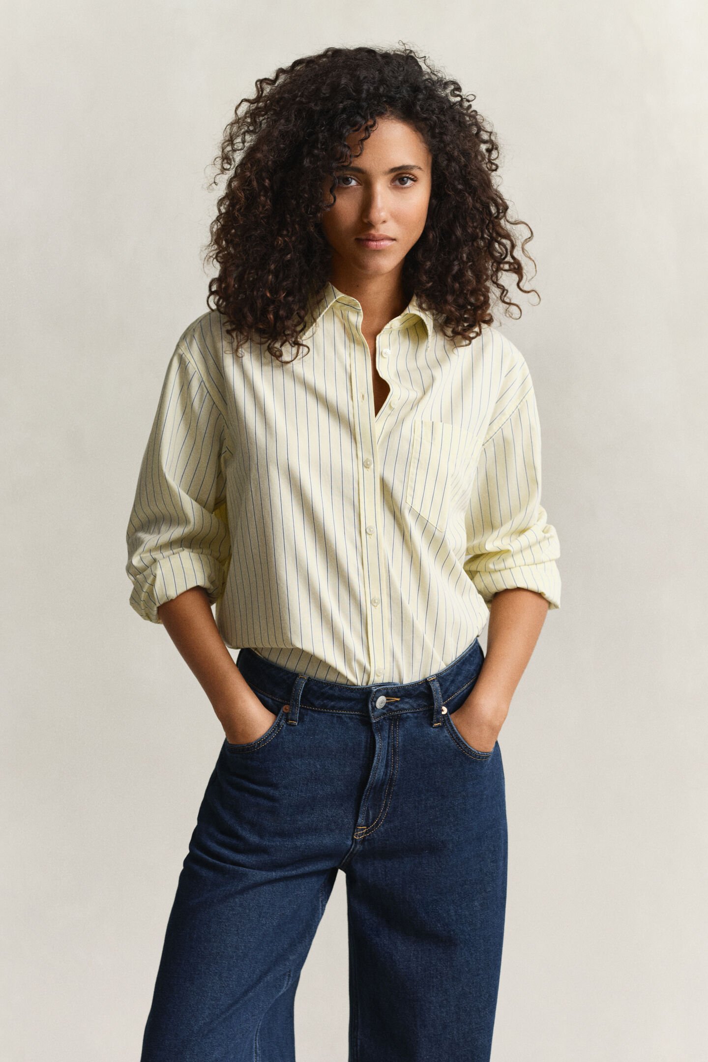 Relaxed Fit Striped Poplin Shirt