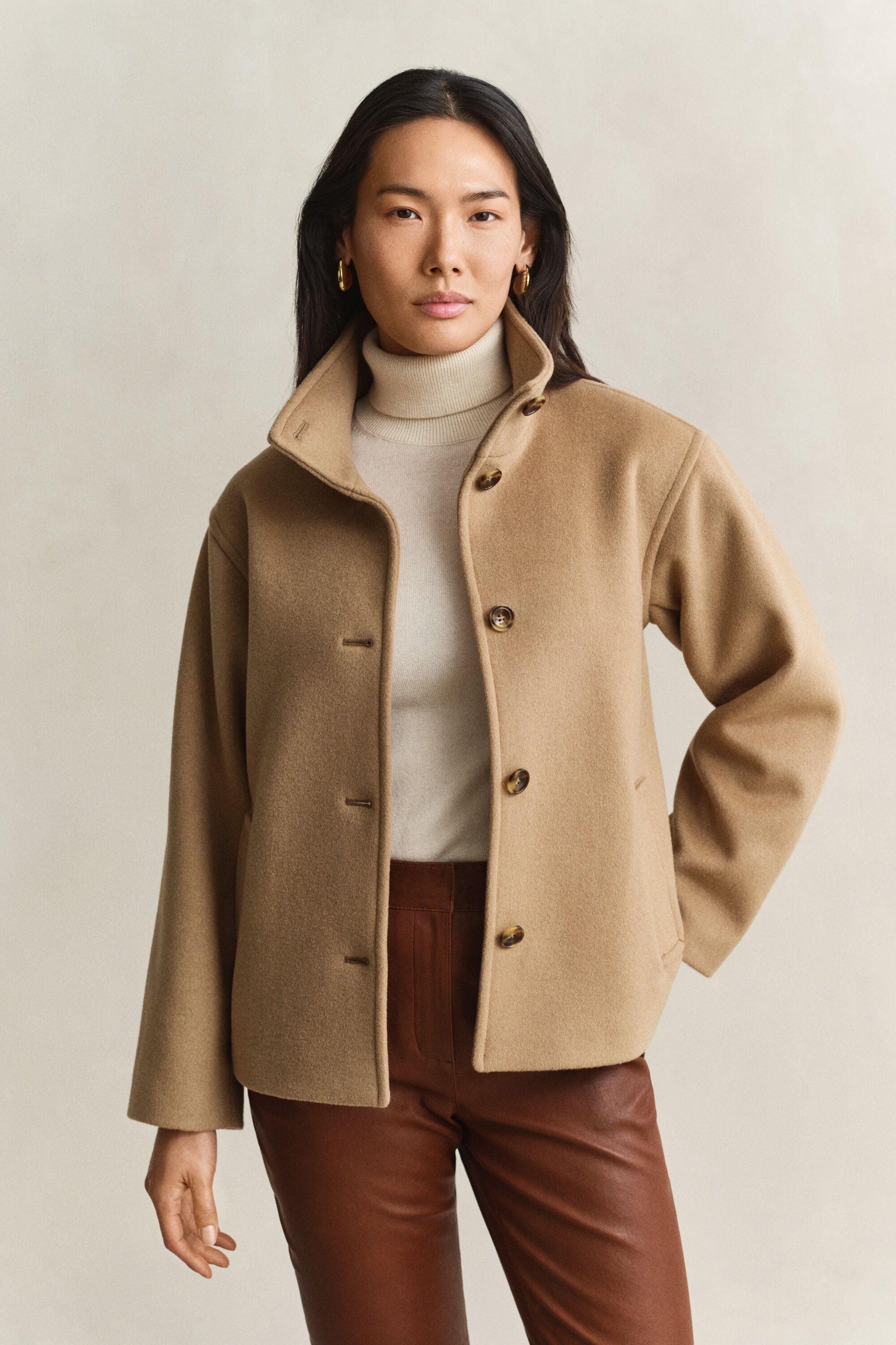 Wool Blend Jacket — WARM KHAKI