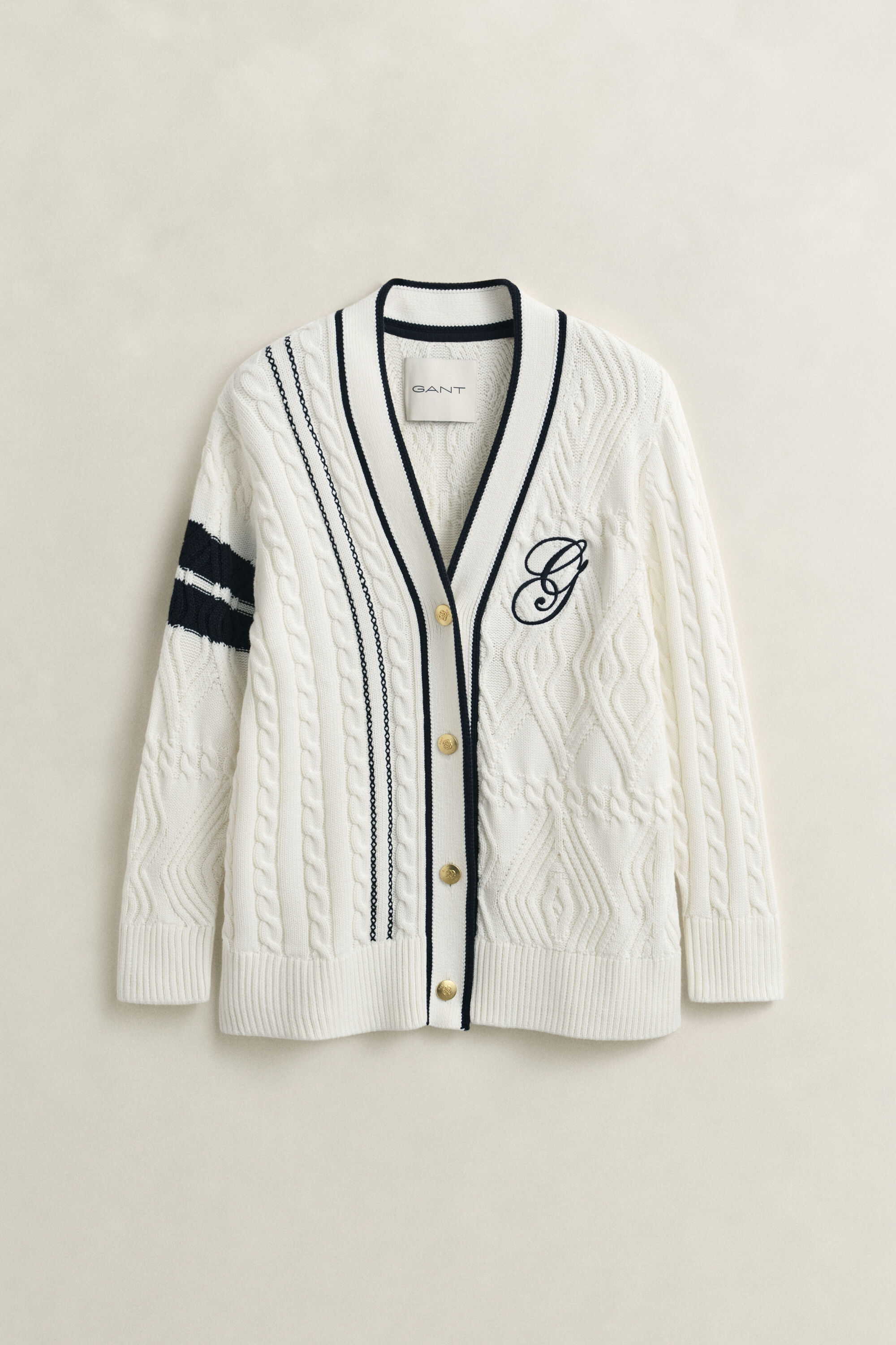 Varsity Cable Knit Cardigan
