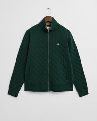 Corduroy Collar Quilted Zip Sweatshirt