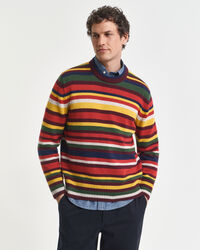 Multicolored Striped Crew Neck Sweater