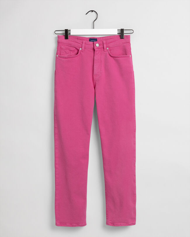 Slim Leg High-Waisted Color Cropped Jeans