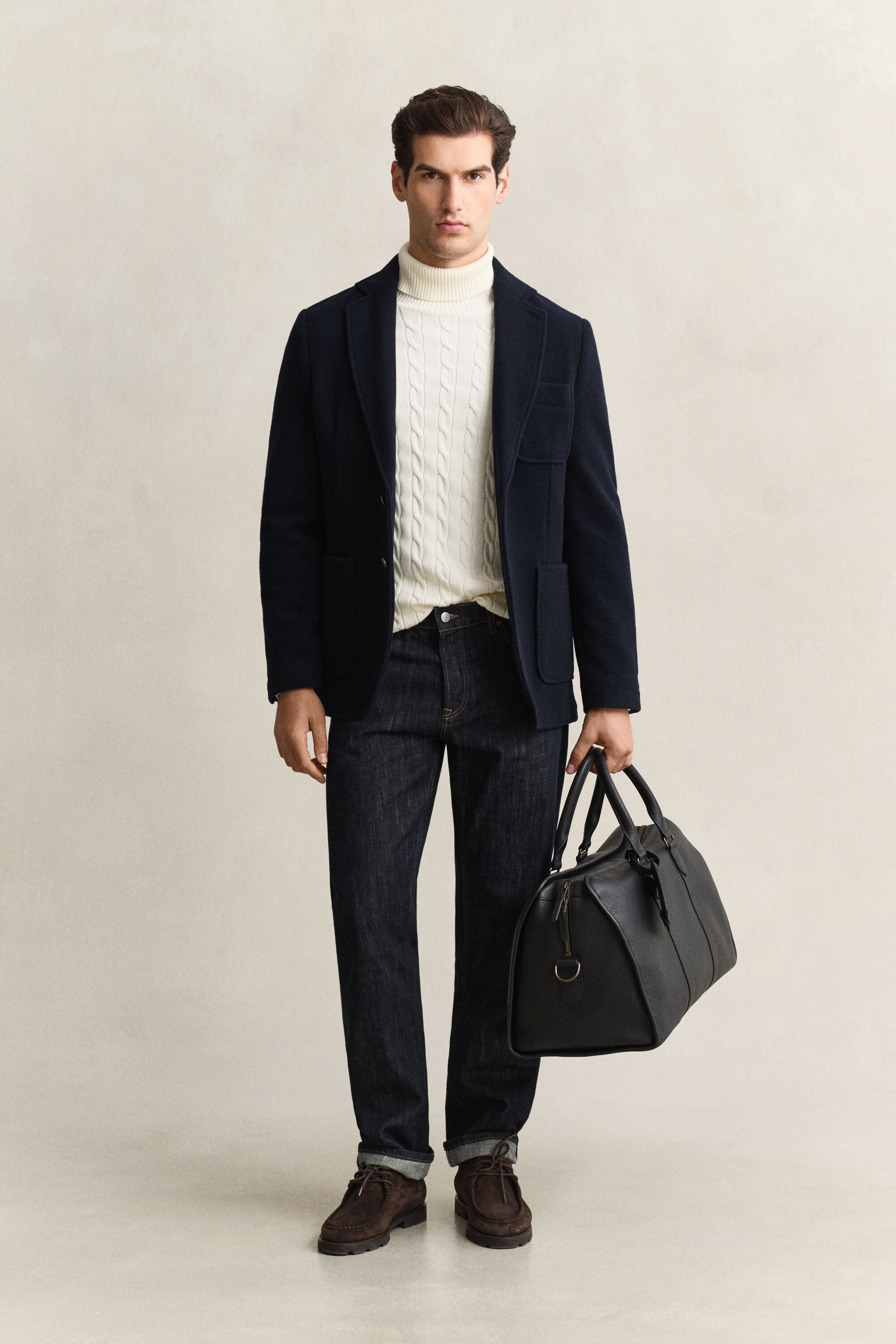 Felted Wool Club Blazer — EVENING BLUE