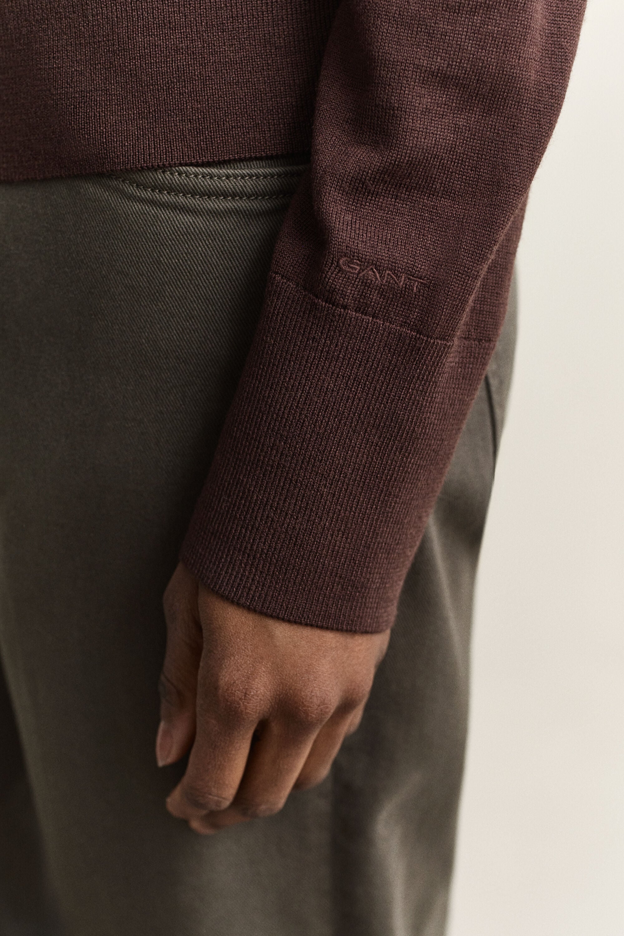 Extra Fine Merino Wool Cardigan — DEEP BROWN