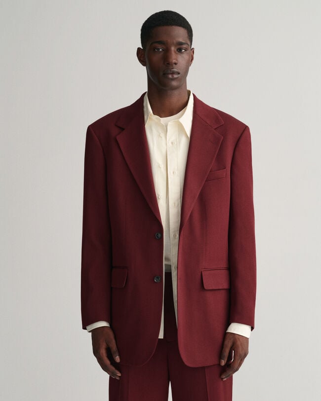 Wool Double Breasted Burgundy Coat Mens - Jackets Masters