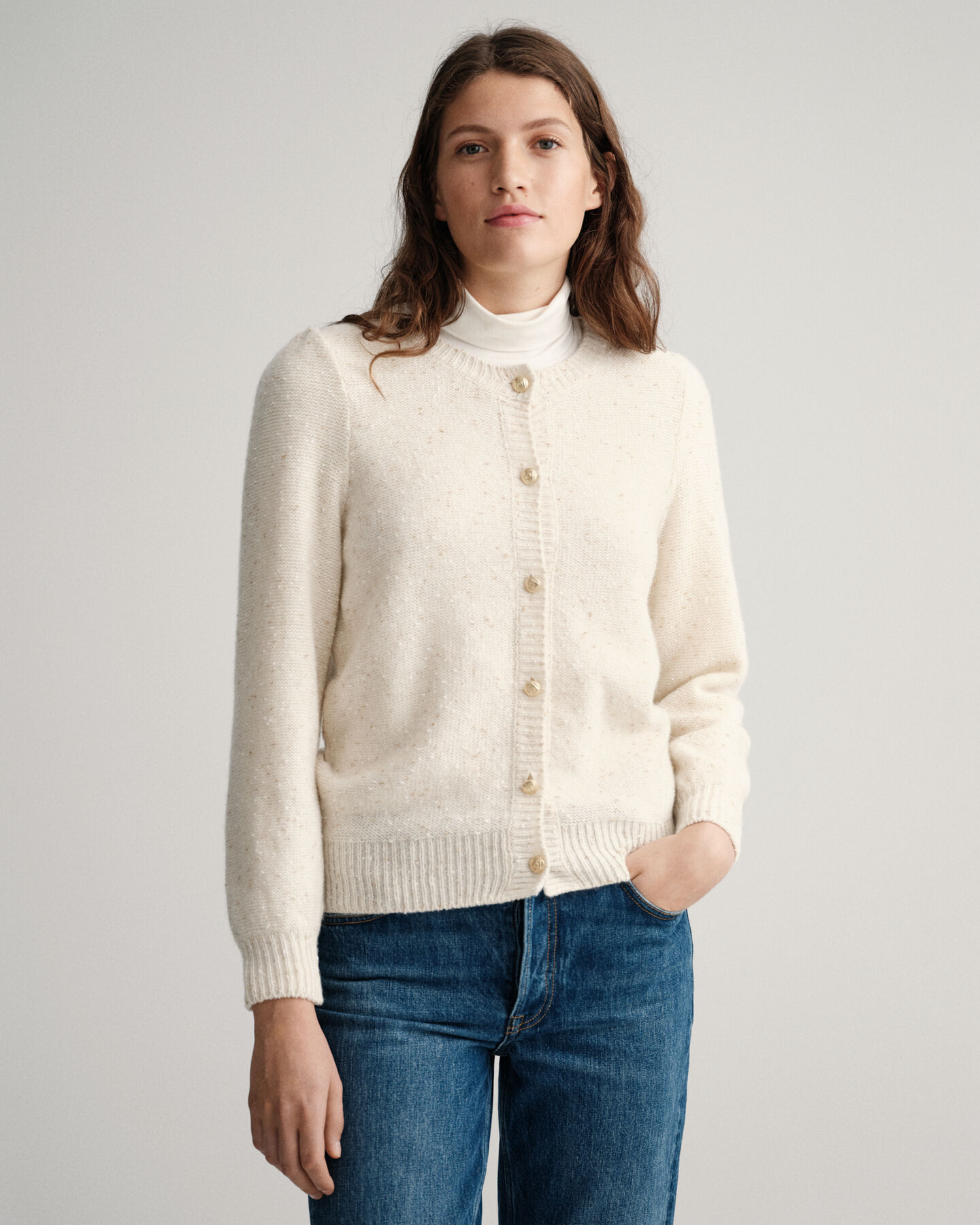 Sparkling Crew Neck Cardigan