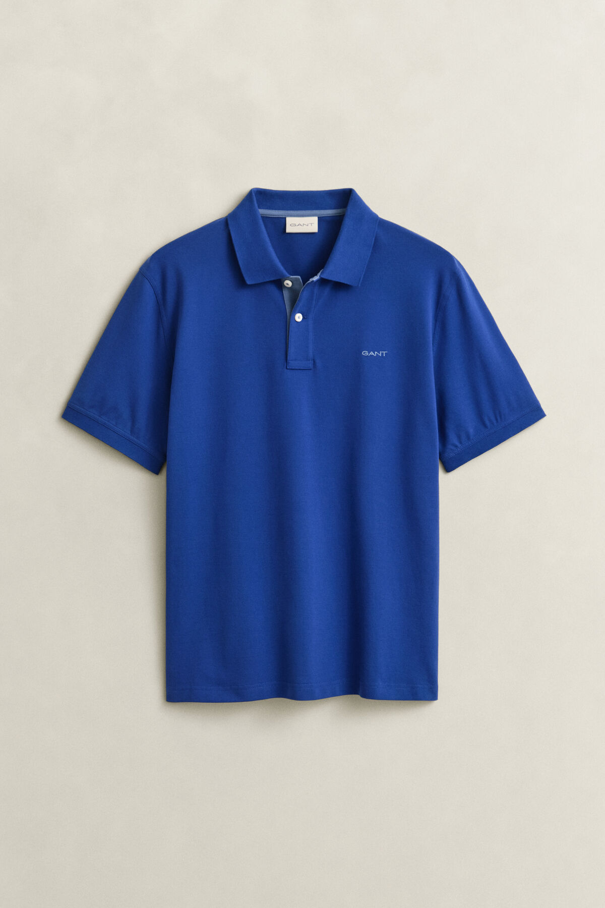 Contrast Piqué Polo Shirt — CRISP BLUE