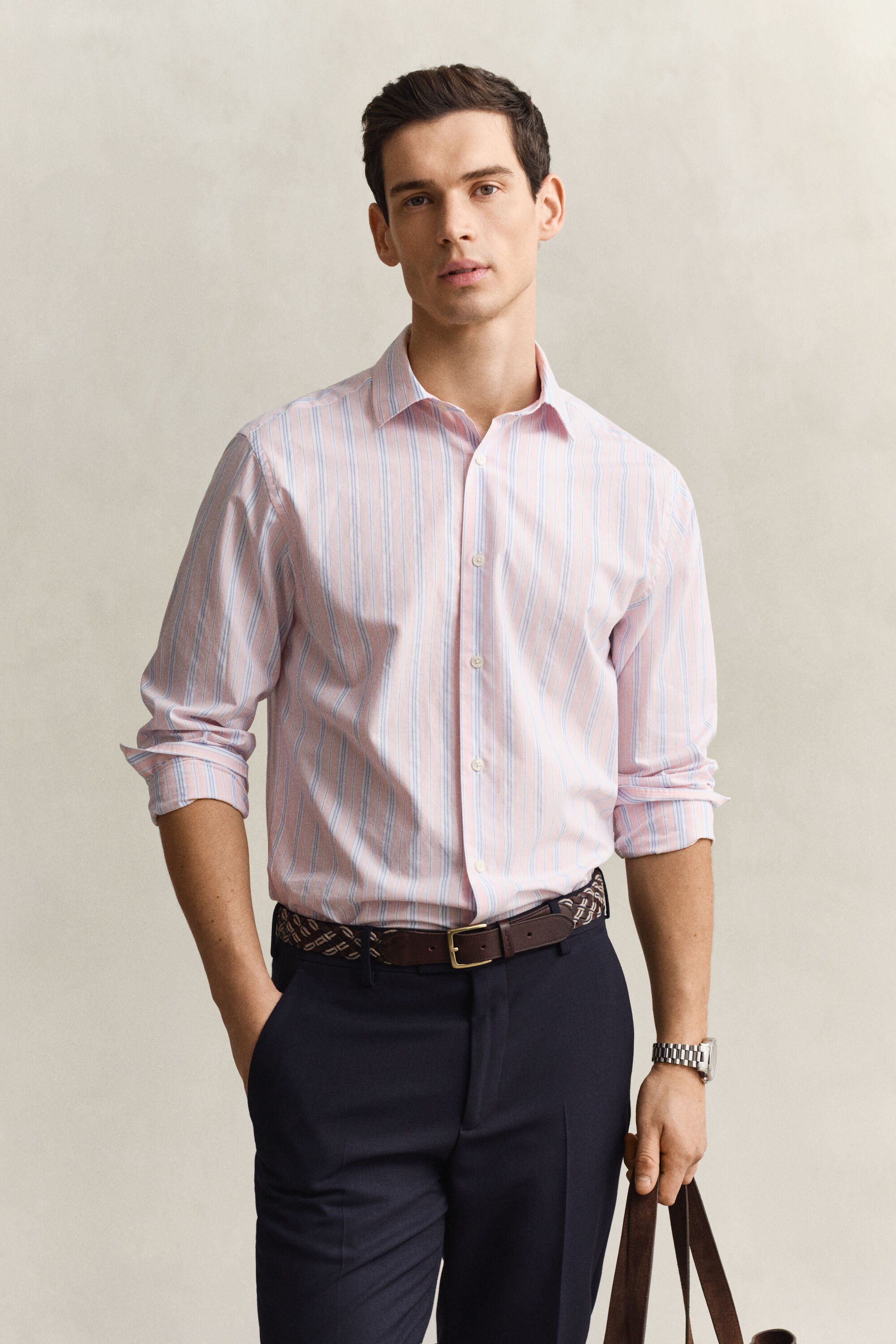 Regular Fit Dobby Striped Shirt