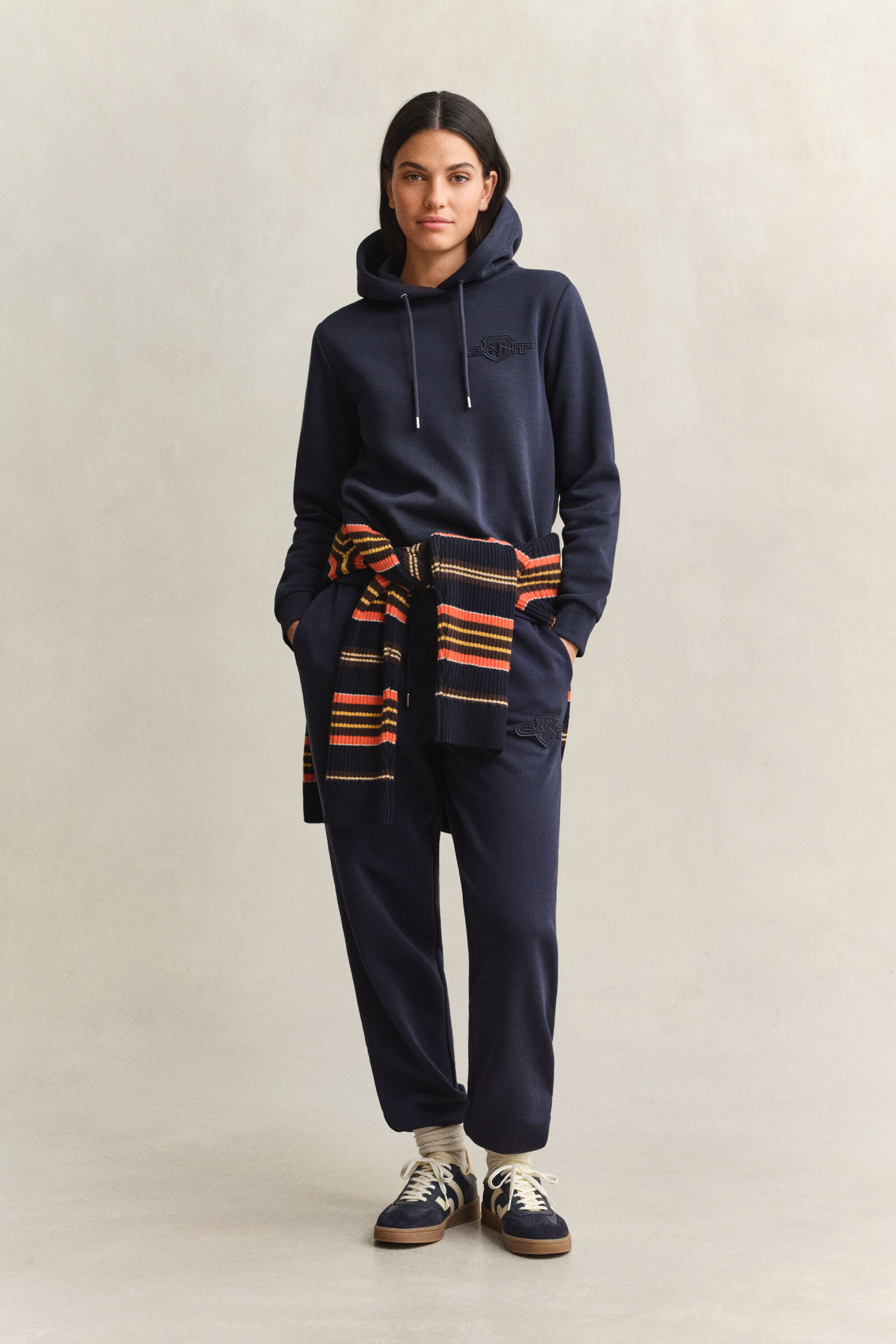 Tonal Shield Hoodie — EVENING BLUE