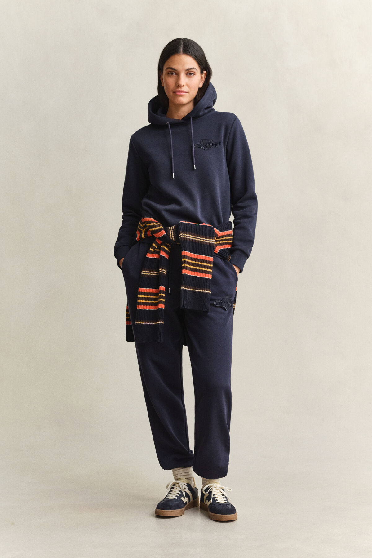Tonal Shield Hoodie — EVENING BLUE
