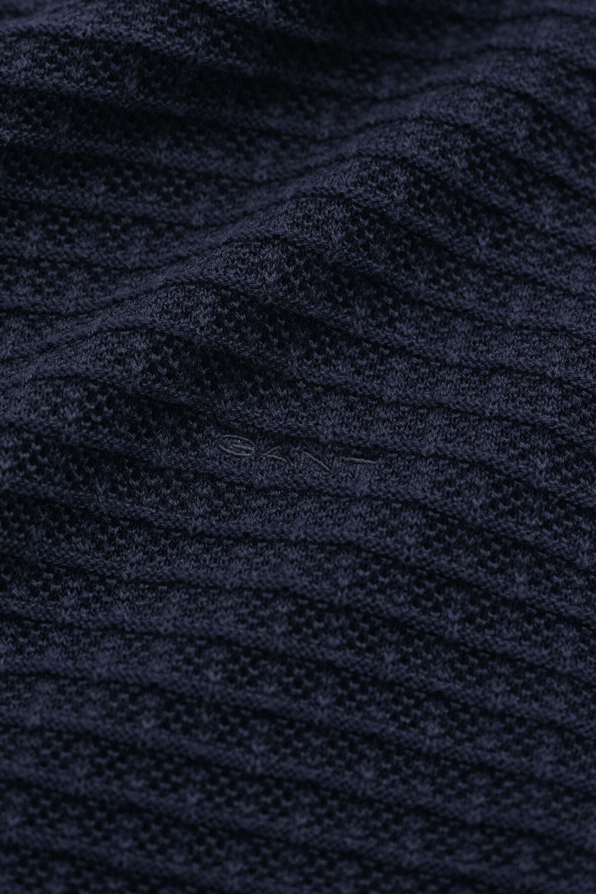 Textured Crew Neck Sweater — EVENING BLUE