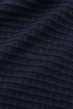 Textured Crew Neck Sweater — EVENING BLUE 1