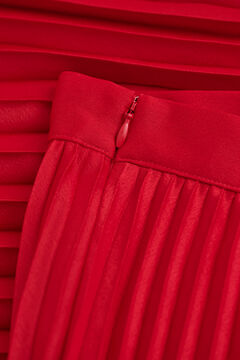 Sateen Pleated Skirt — RUBY RED 1