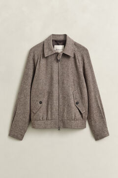 Wool Blend Windcheater Jacket — MIST TAUPE 1