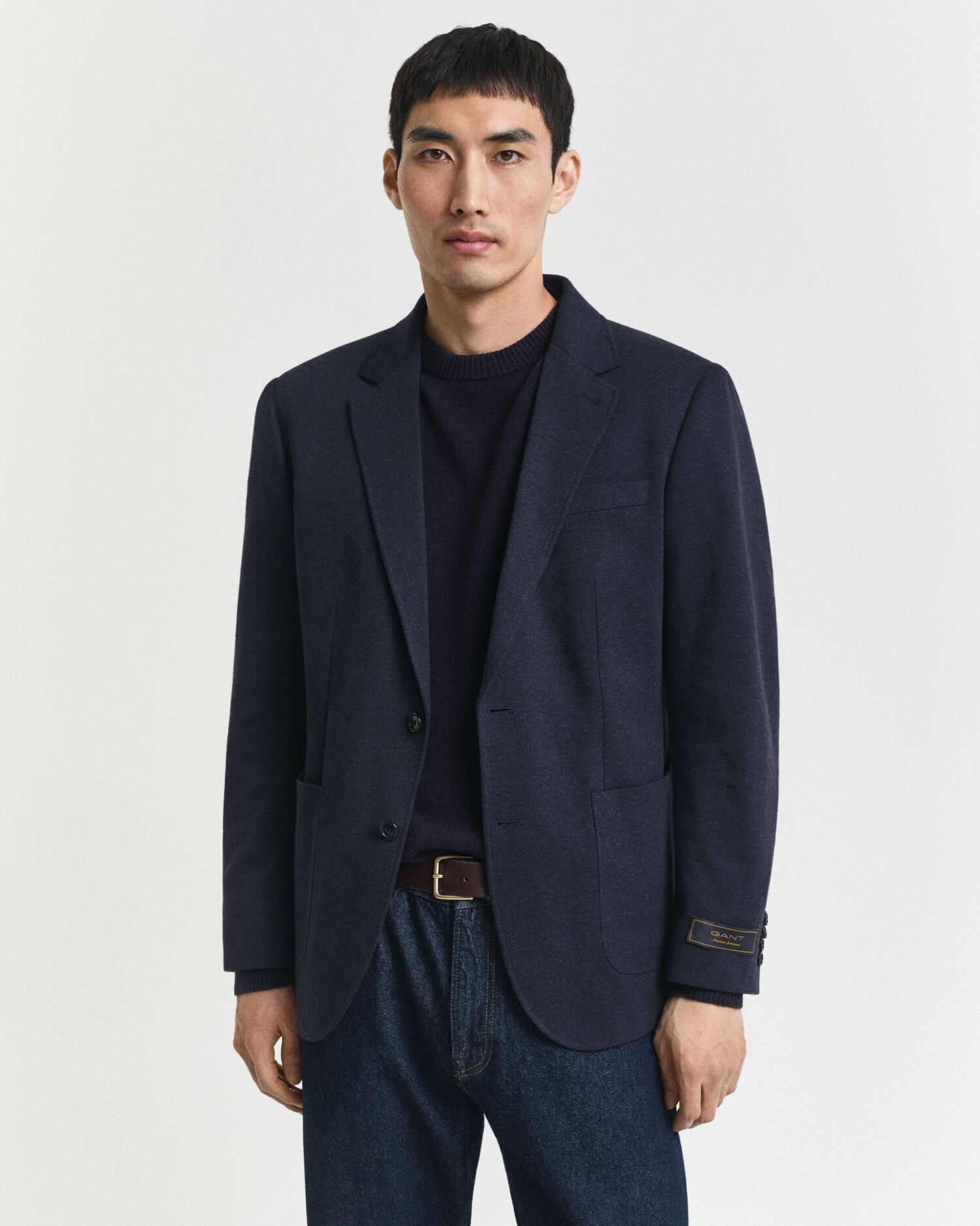 Slim Fit Two-Toned Jersey Piqué Blazer