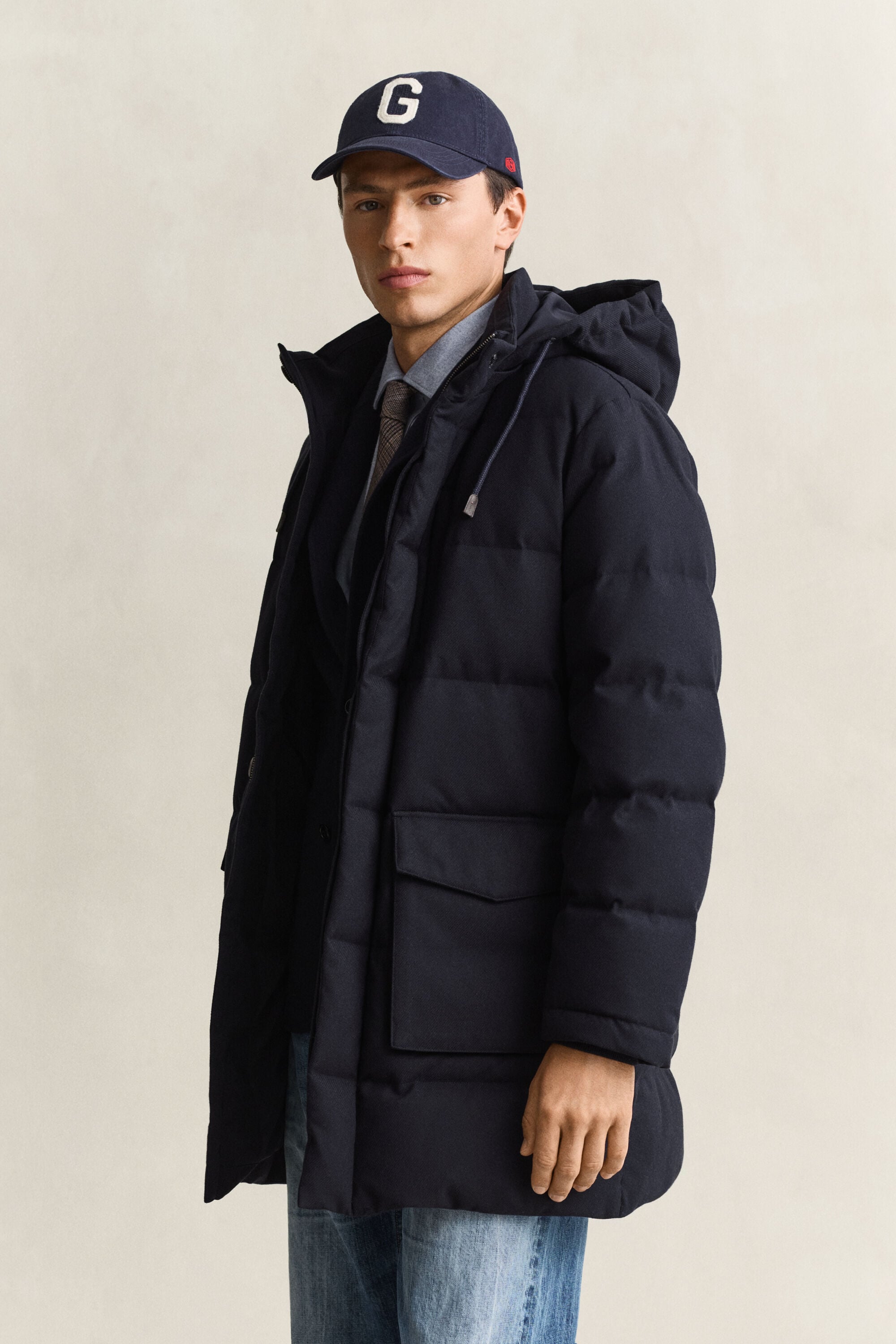 Flannel Down Mid Jacket