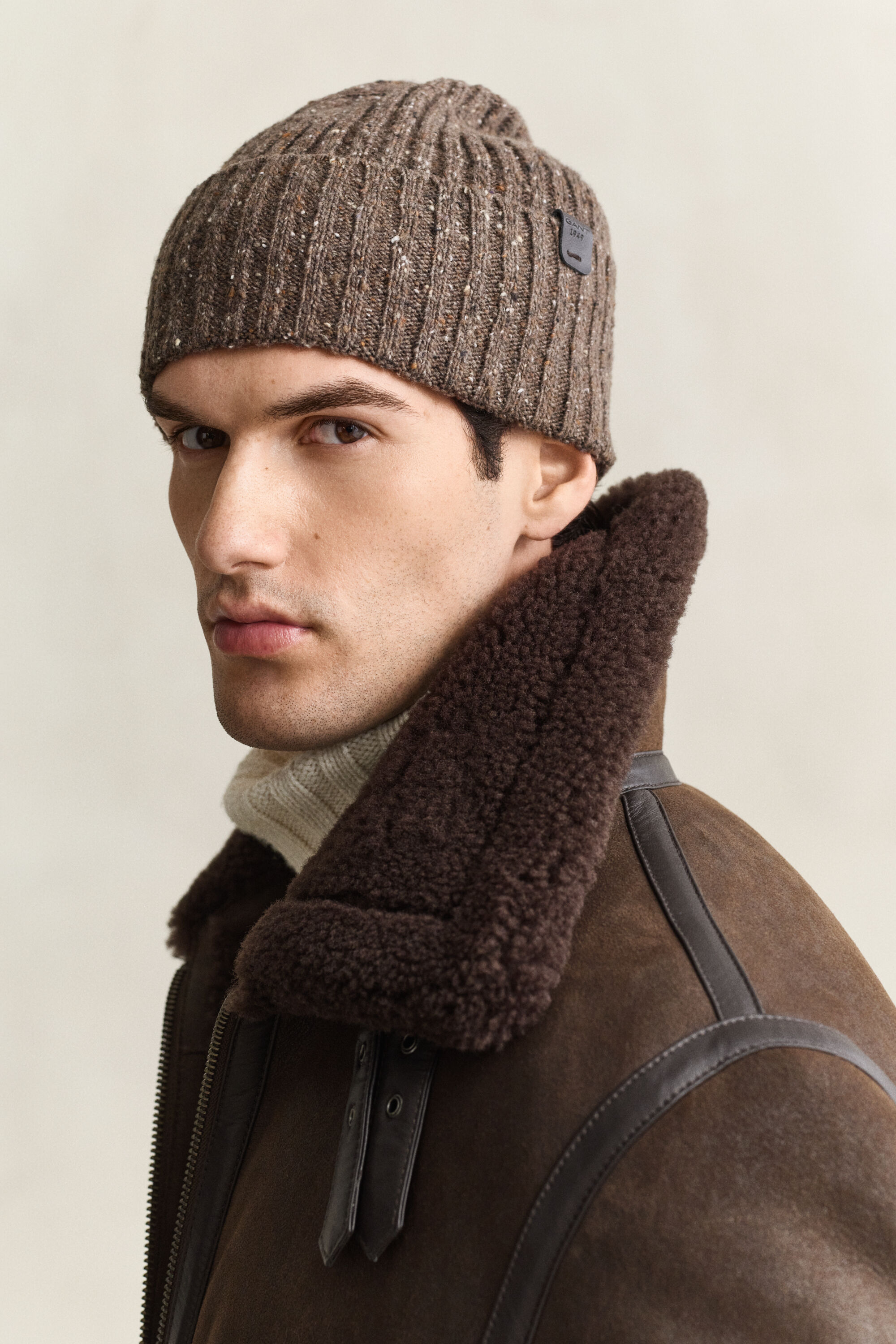 Donegal Beanie — BROWN MELANGE