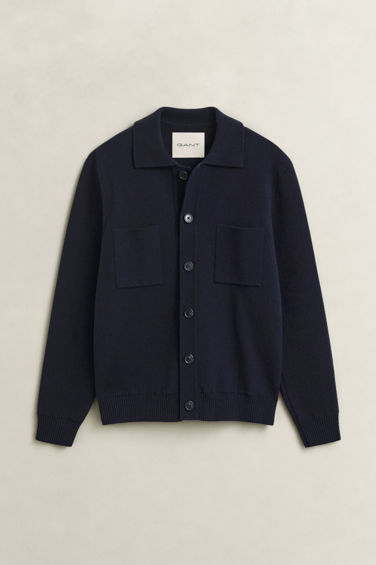 Double Knitted Overshirt — EVENING BLUE