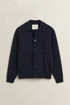 Double Knitted Overshirt — EVENING BLUE 1