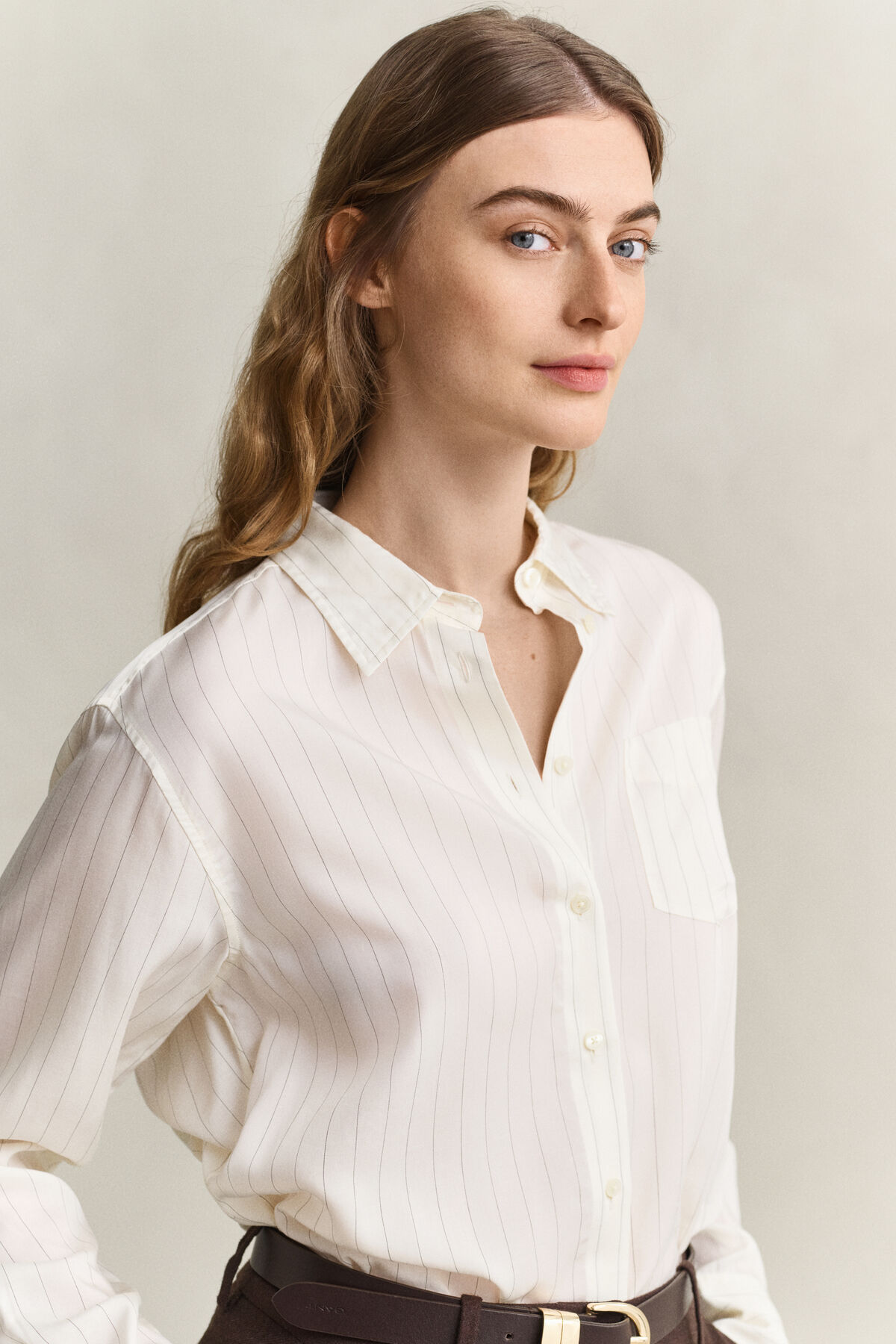 Back Fold Detail Shirt — EGGSHELL
