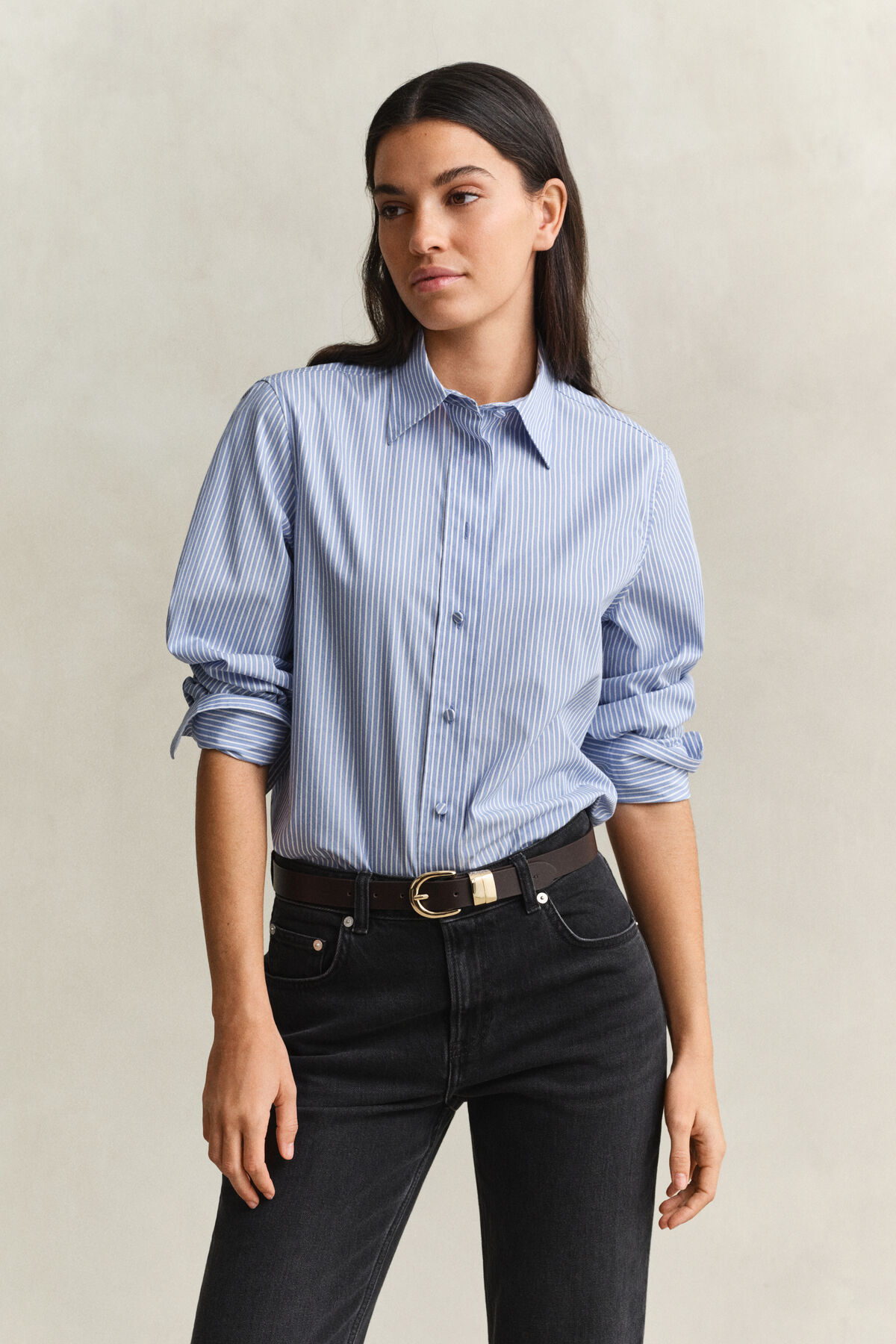 Striped Yoke Detail Shirt — MISTY LAVENDER