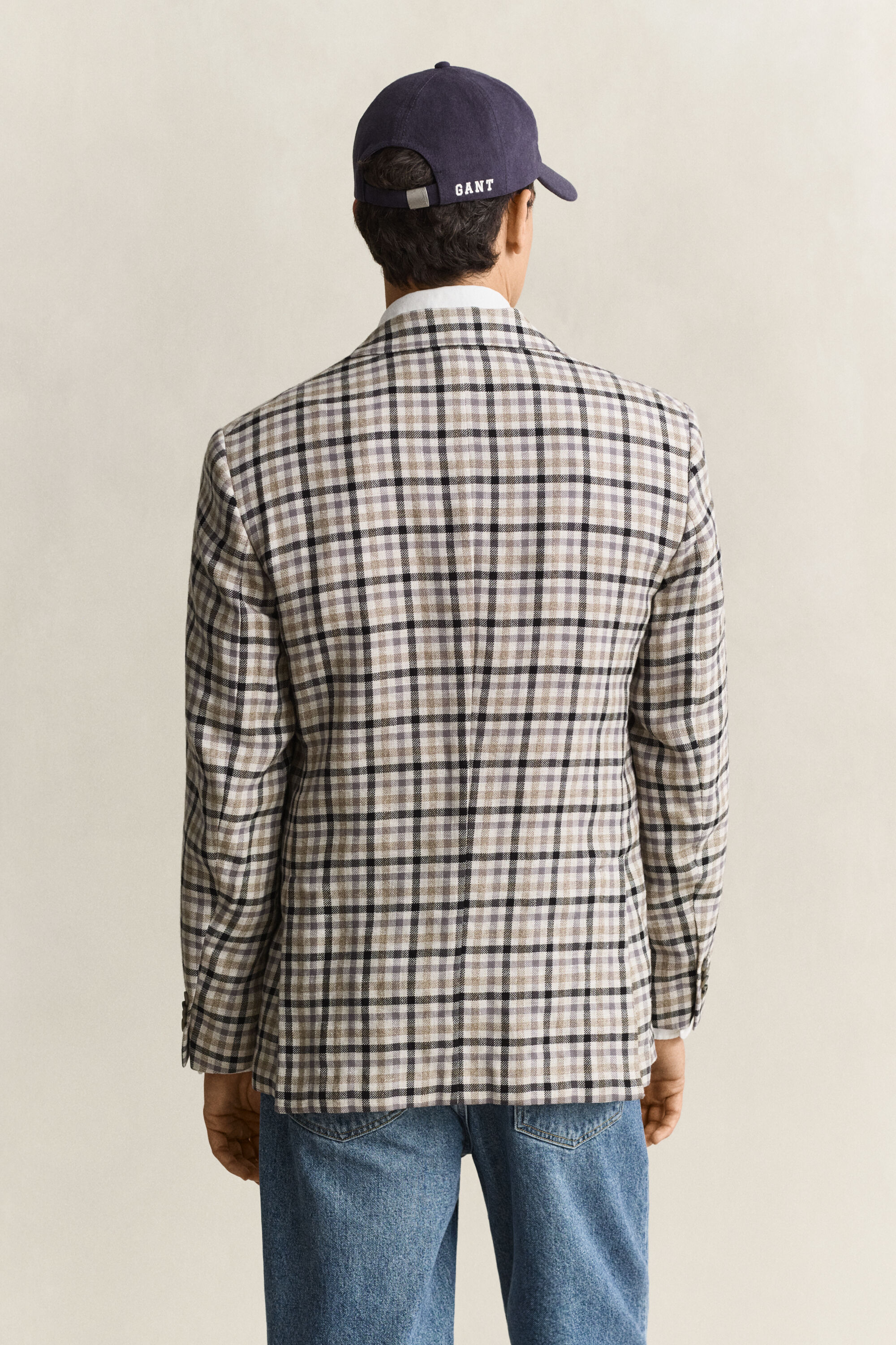 Wool Linen Check Blazer