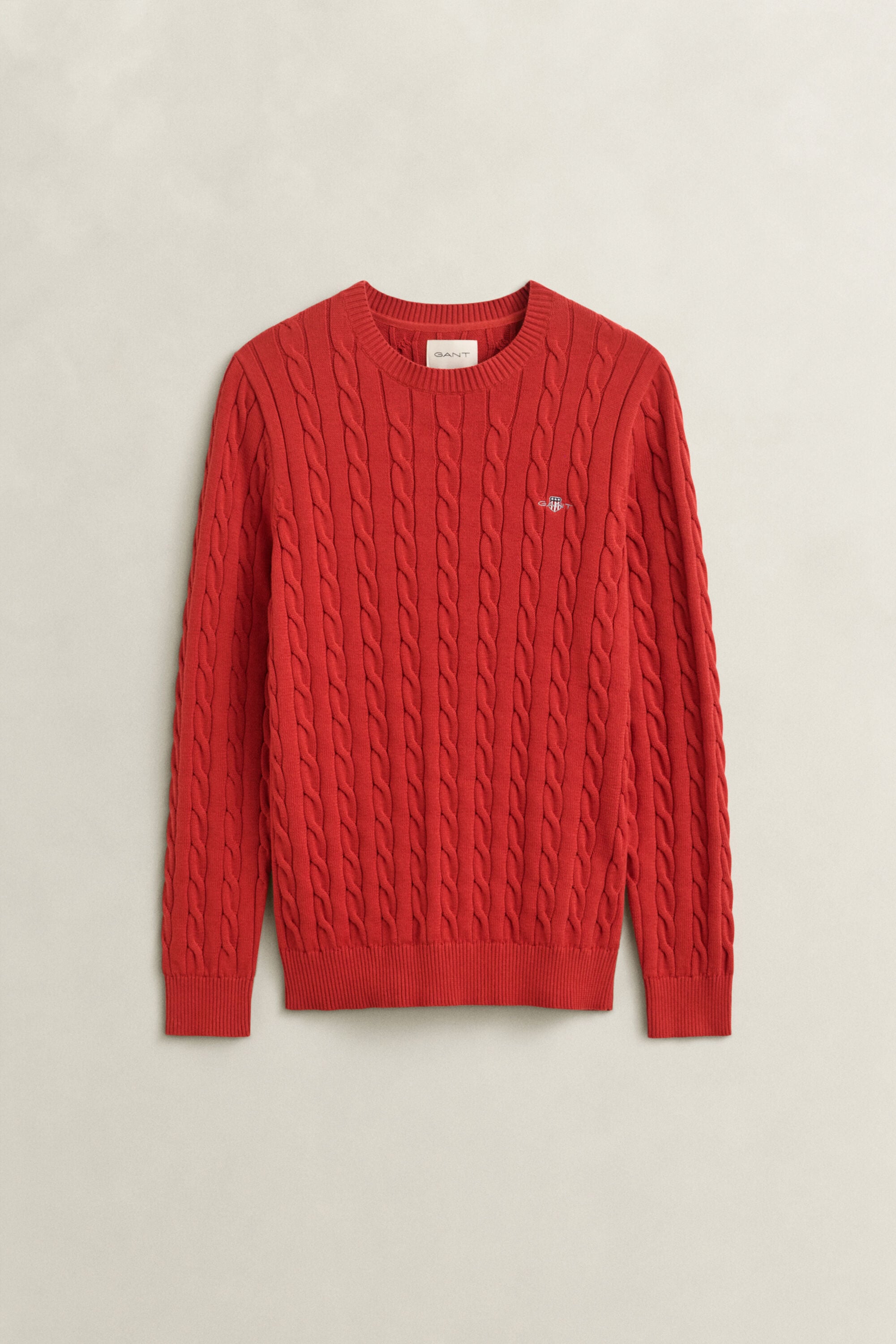 Cotton Cable Knit Crew Neck Sweater