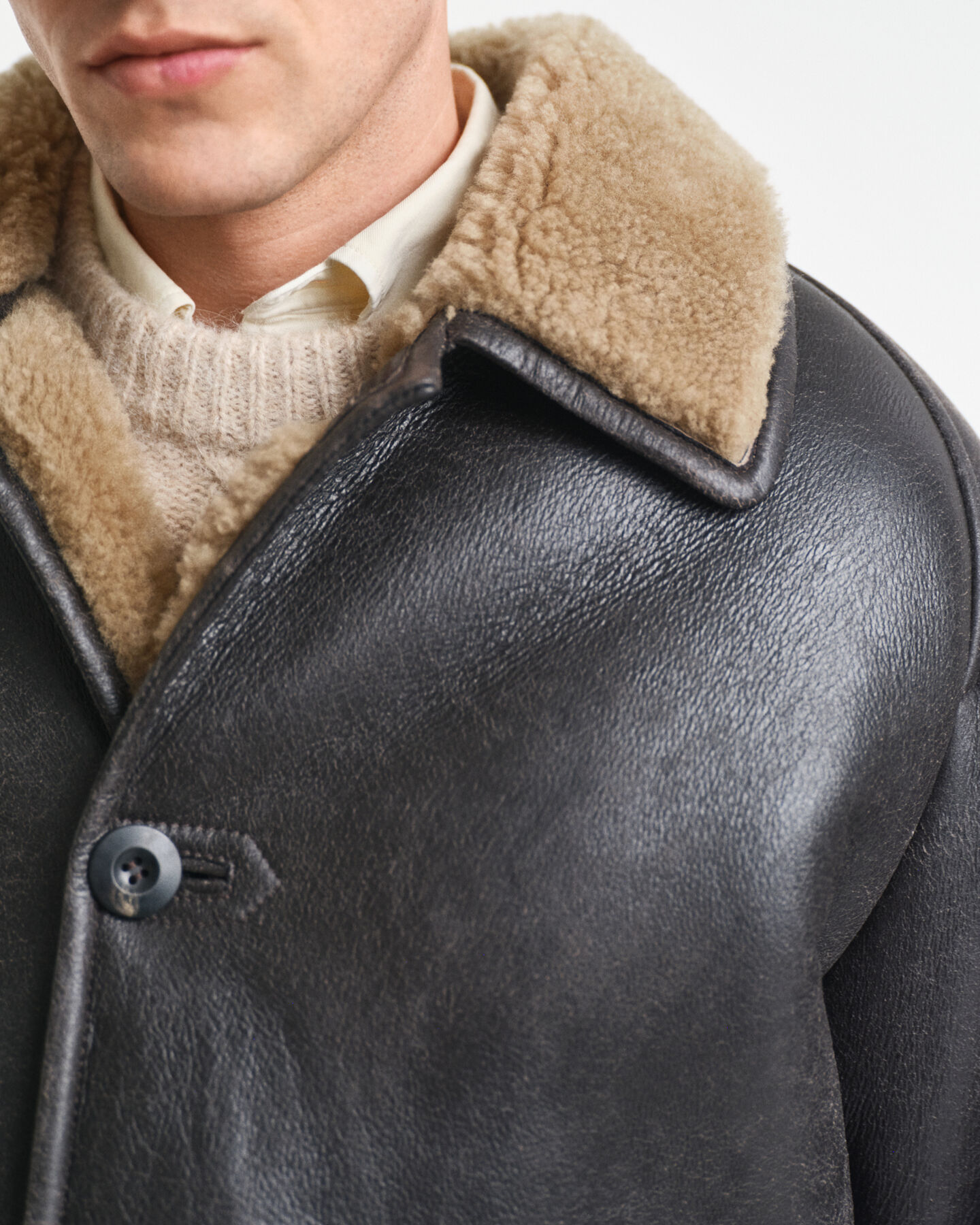 Worn-In Leather Shearling Jacket