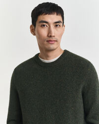 Wool Blend Nepps Crew Neck Sweater
