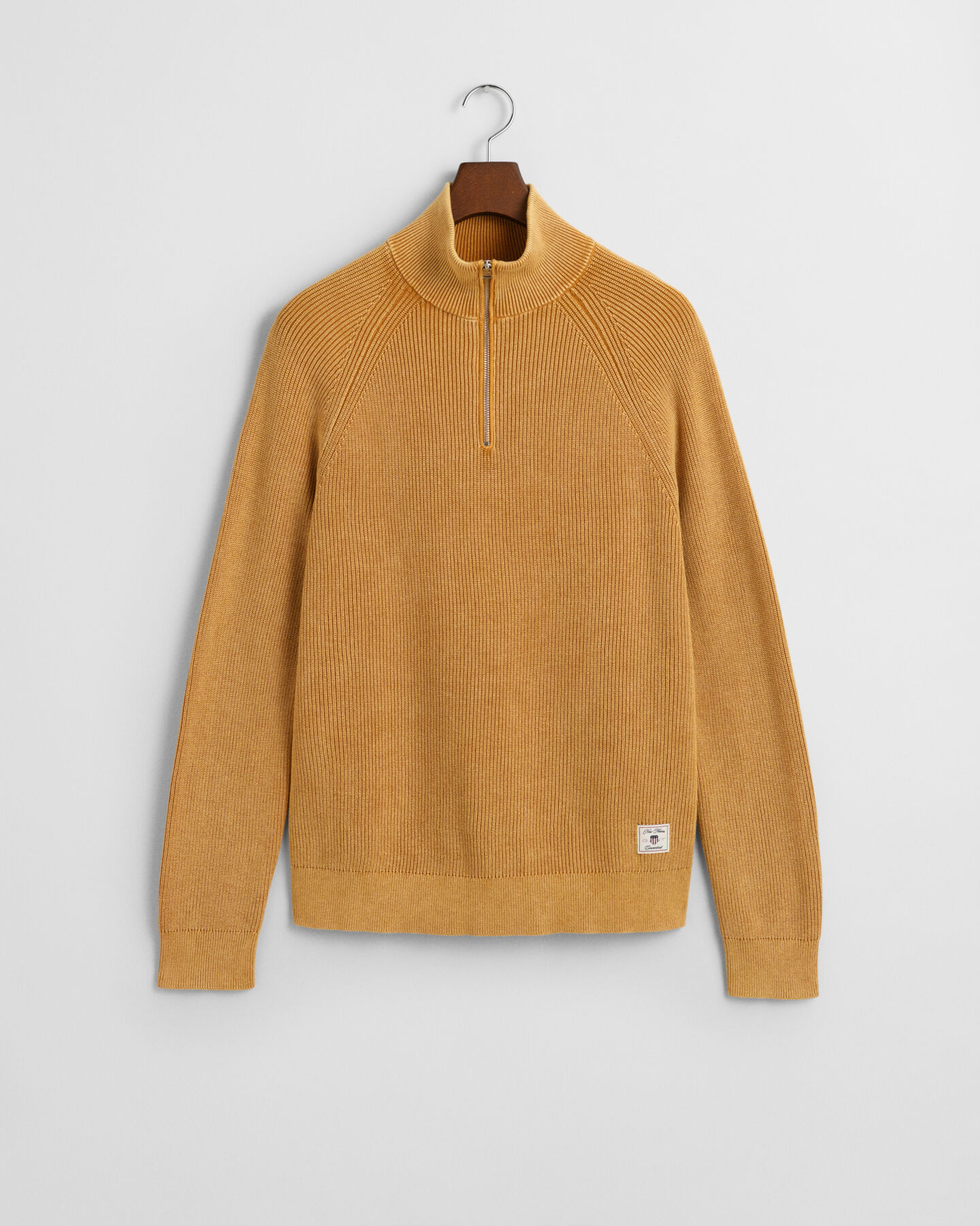 Washed Ribbed Half-Zip Sweater