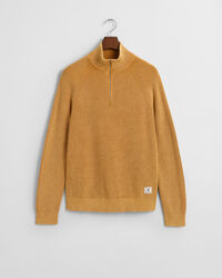 Washed Ribbed Half-Zip Sweater