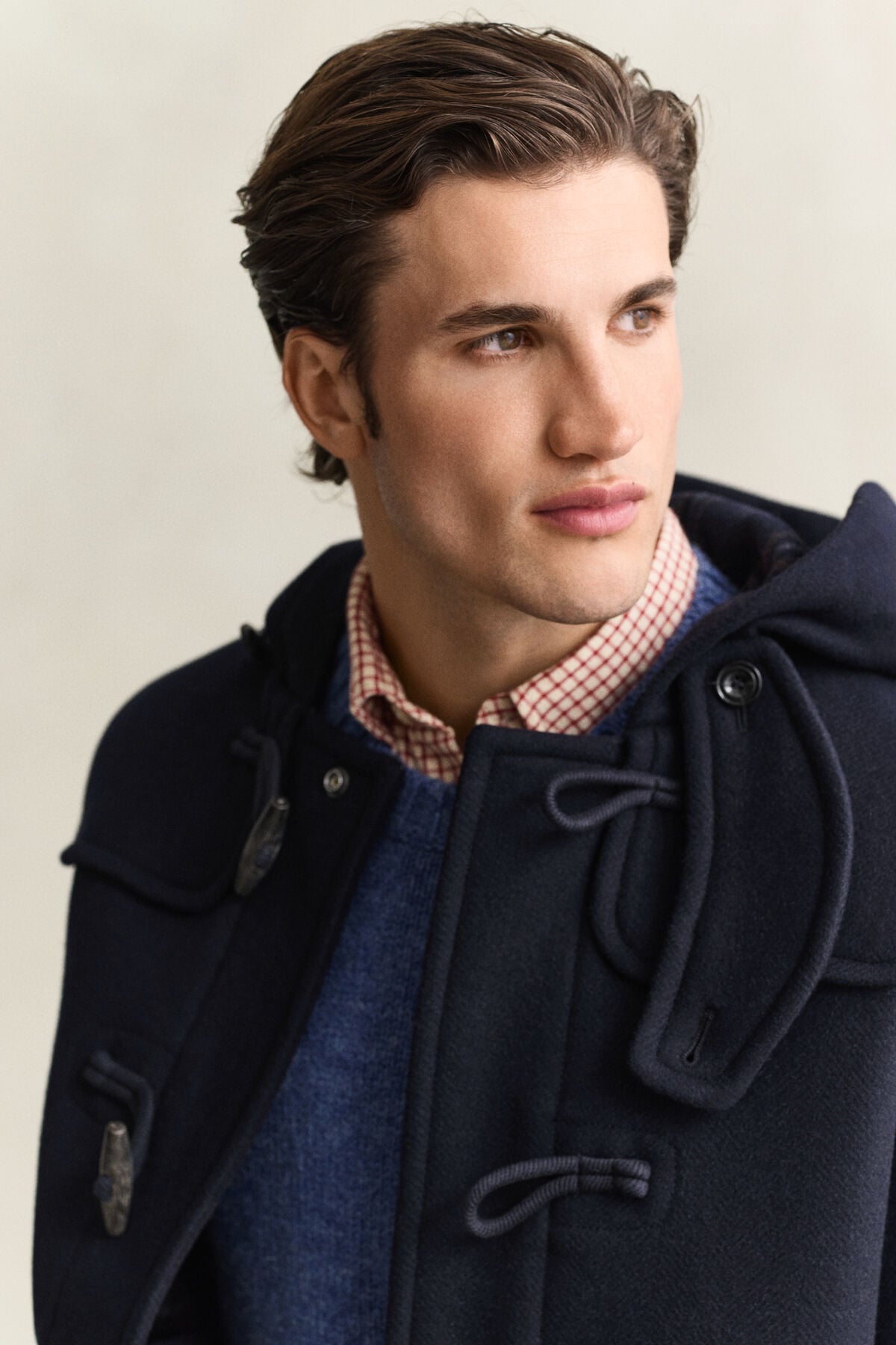 Wool Duffel Jacket — EVENING BLUE