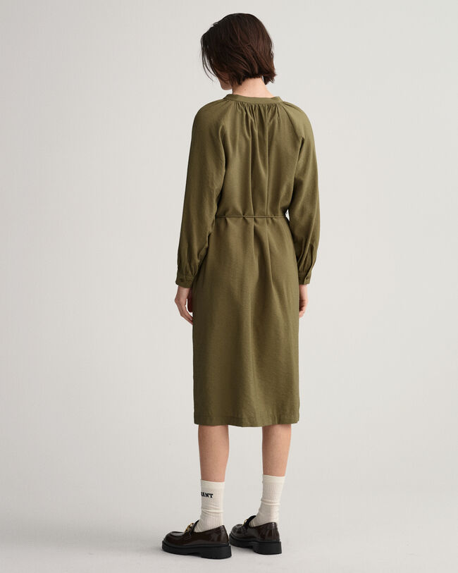 Stand Collar Shirt Dress