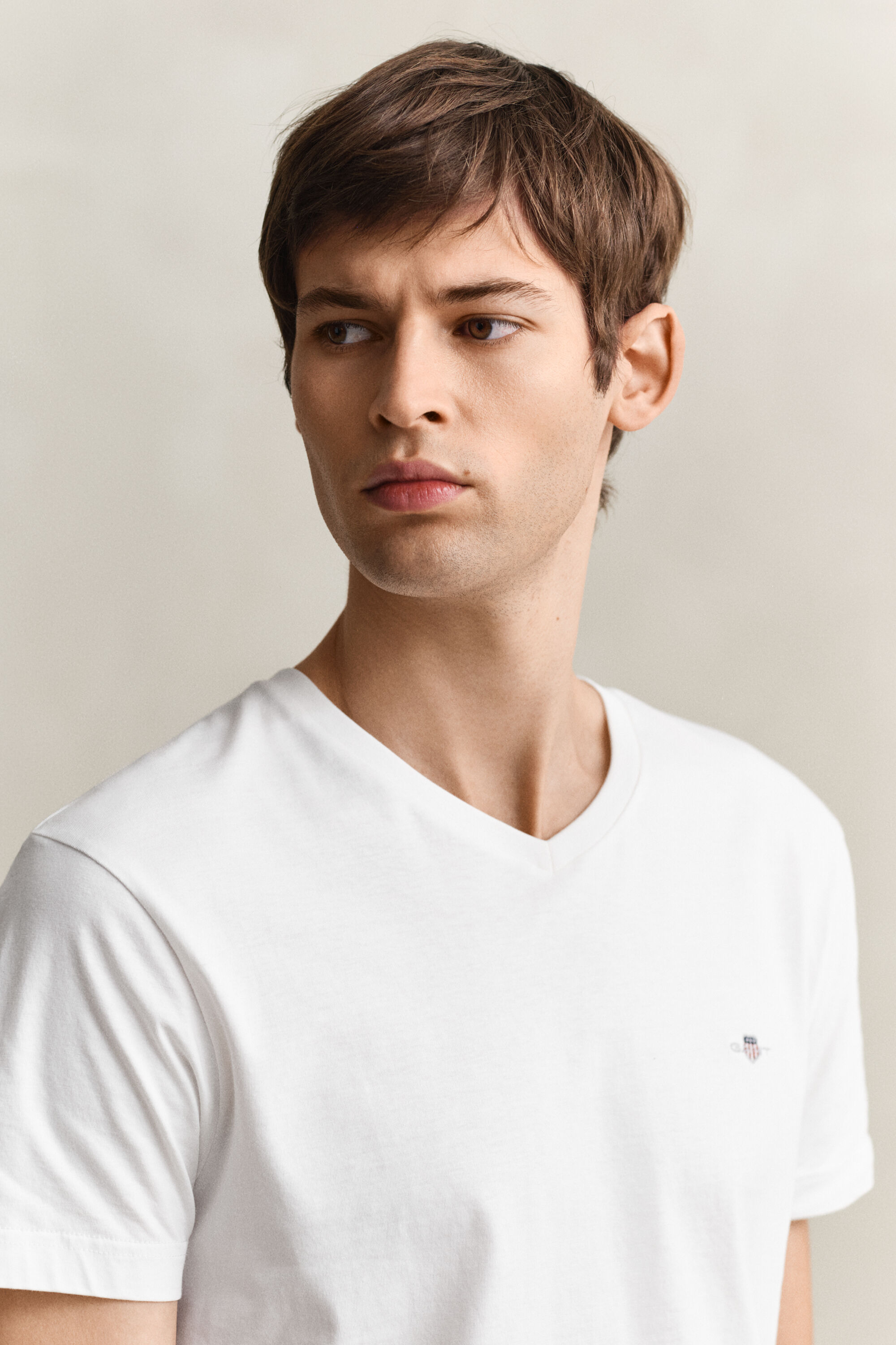 Slim Fit Shield V-Neck T-Shirt