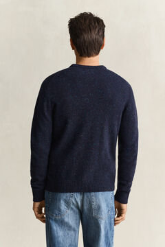 Wool Blend Nepps Crew Neck Sweater — EVENING BLUE 2