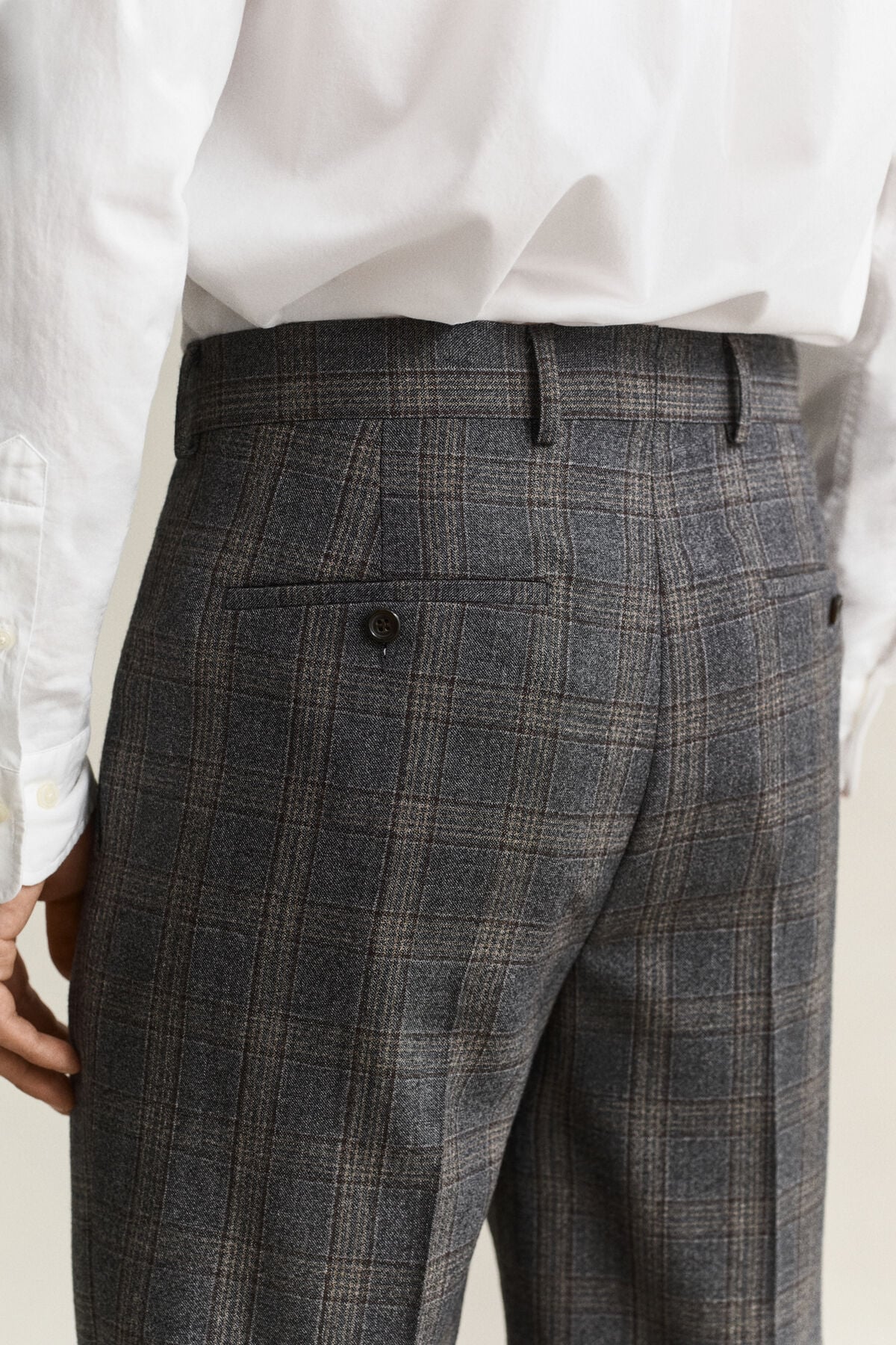 Clen Check Suit Pants — CERAMIC GREY MELANGE
