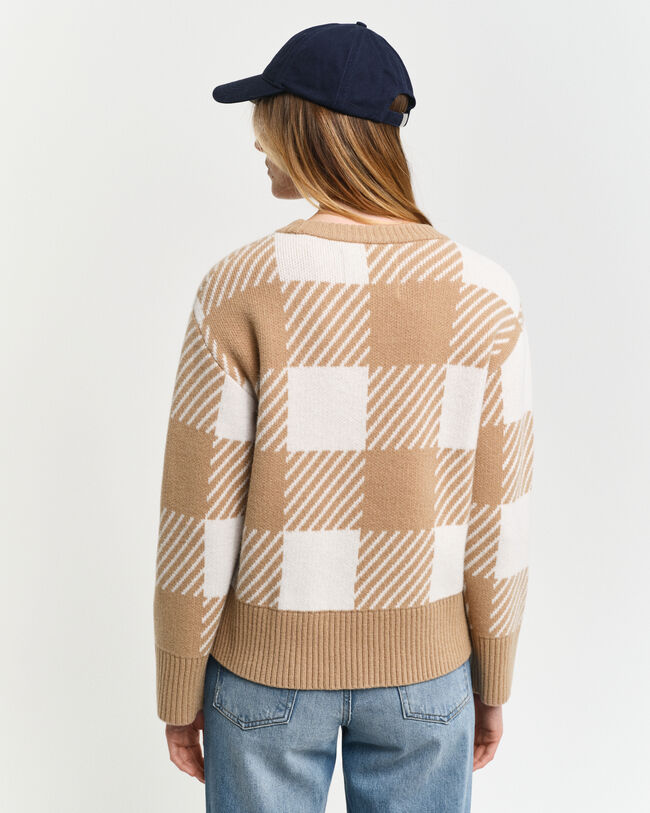 Buffalo Checked Crew Neck Sweater