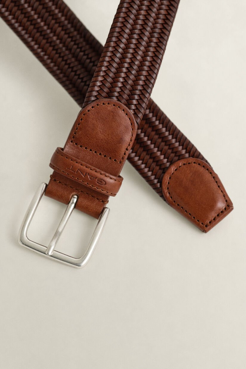 Braided Elastic Leather Belt