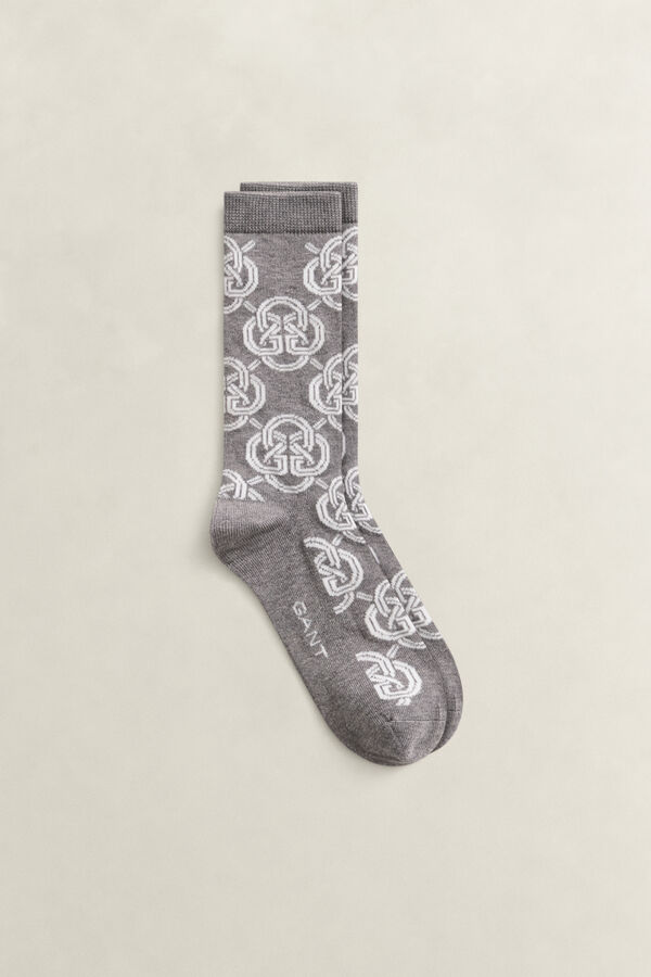 Monogram Socks — DARK GREY MELANGE