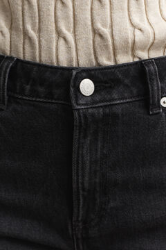 Straight Leg Stretch Jeans — BLACK WORN IN 5