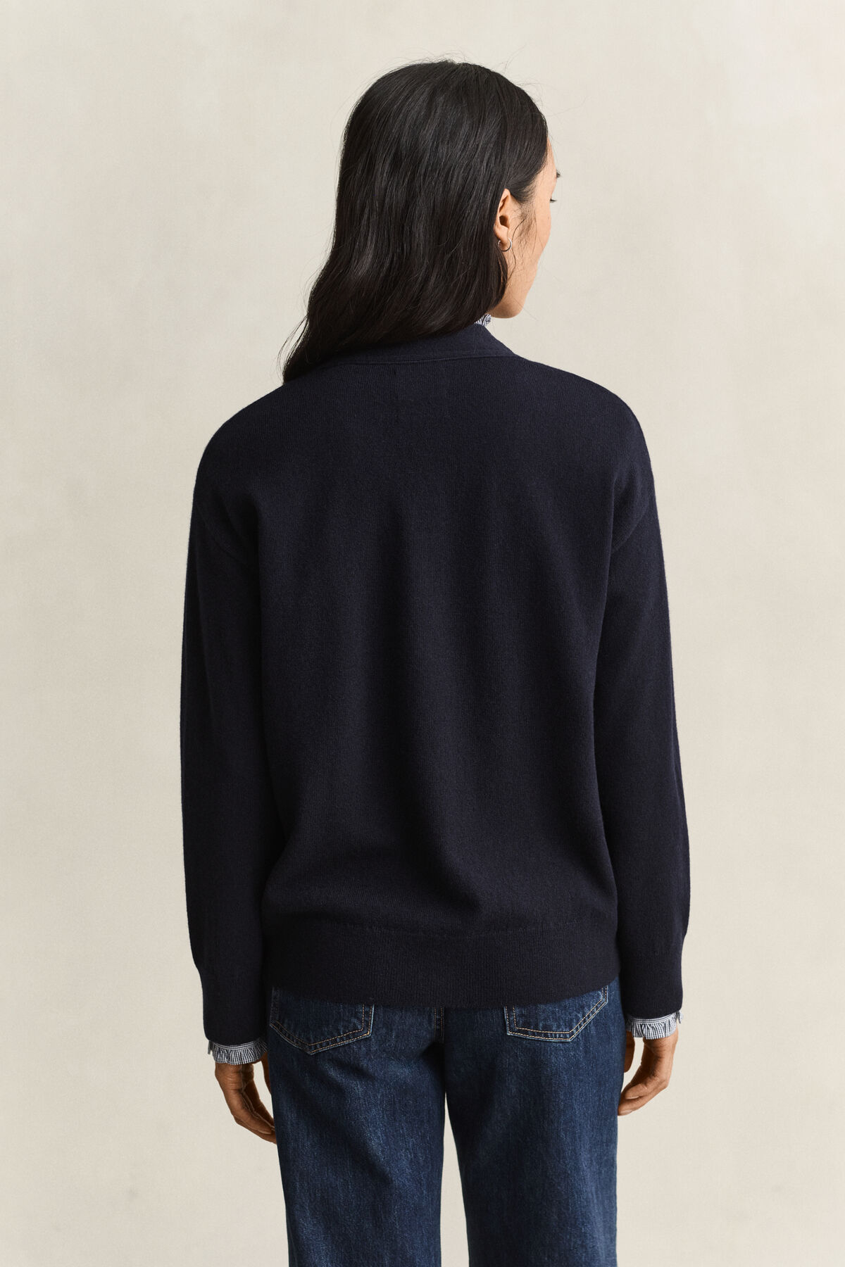 Superfine Lambswool Cardigan — EVENING BLUE