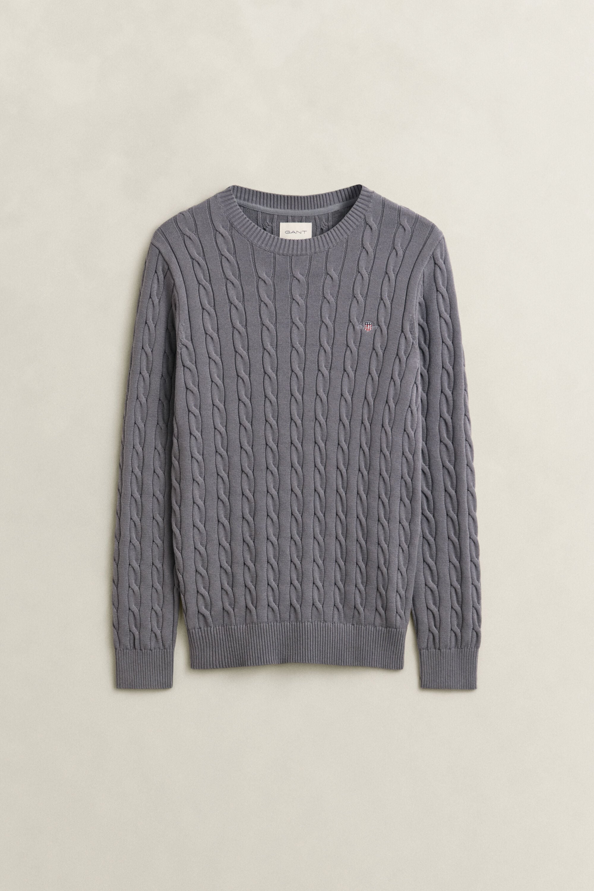 Cotton Cable Knit Crew Neck Sweater
